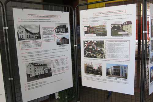 L'exposition sur l'histoire de l'hôpital, réalisée par la Société d'Histoire de Rixheim, est visible au rez-de-chaussée de l'Arche