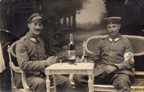 Léon Reymann dans les Flandres, avec un ami de Rixheim, Léon Schmerber, infirmier.
